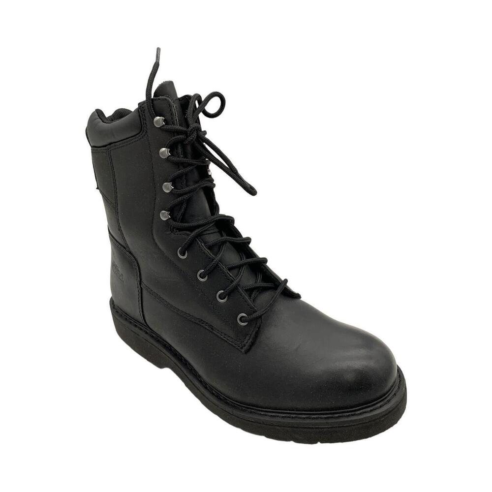 Work America Men's 8" Brawny Leather Work Boot Black - EEE
